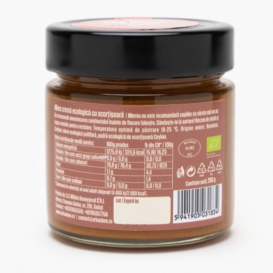 Miere cremă ecologică cu scorțișoară 300g