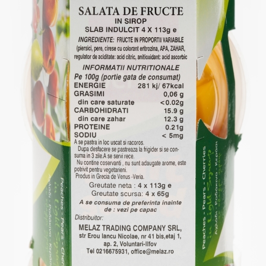 Salată de fructe în sirop 425g (cupă 113g x4)