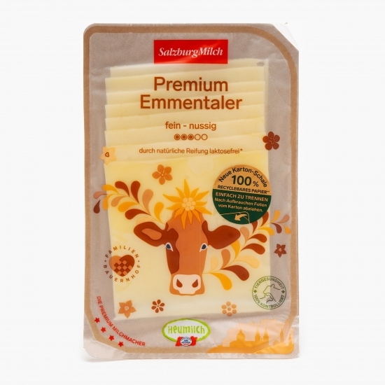 Brânză Emmentaler fără lactoză, 45% grăsime, felii, 150g