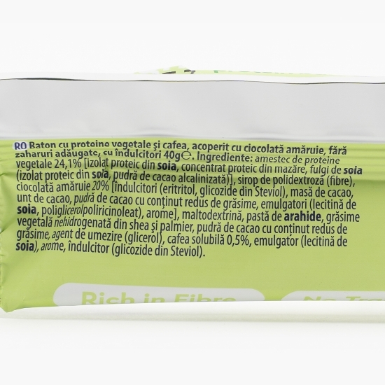 Baton proteic vegan cu cafea și ciocolată neagră 40g