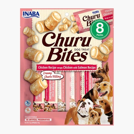 Recompense pentru câini Churu Bites Pui & Somon 8x12g (96g)