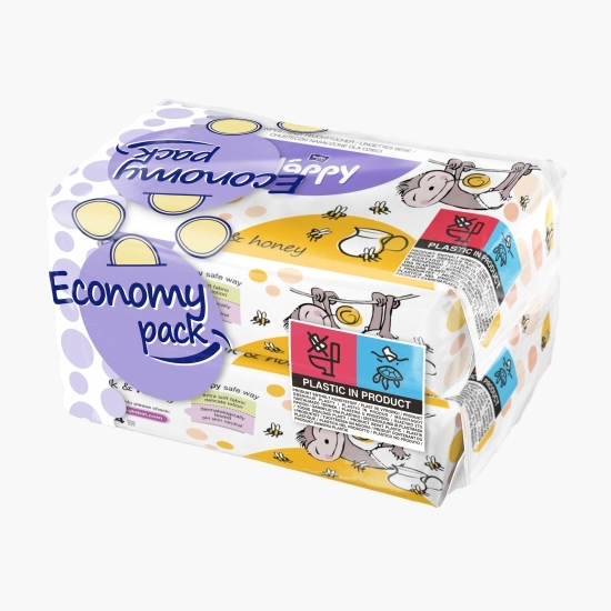  Șervețele umede pentru bebeluși, cu lapte & miere 64x2buc