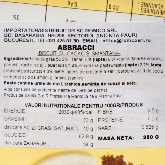 Biscuiți cu cacao și frișcă 350g