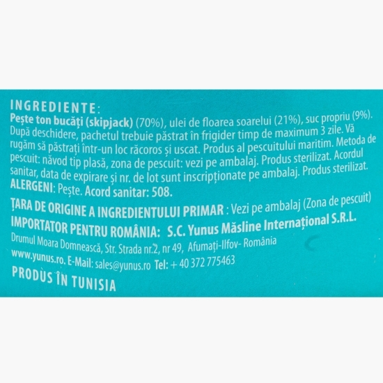 Ton bucăți în ulei de floarea soarelui 160g