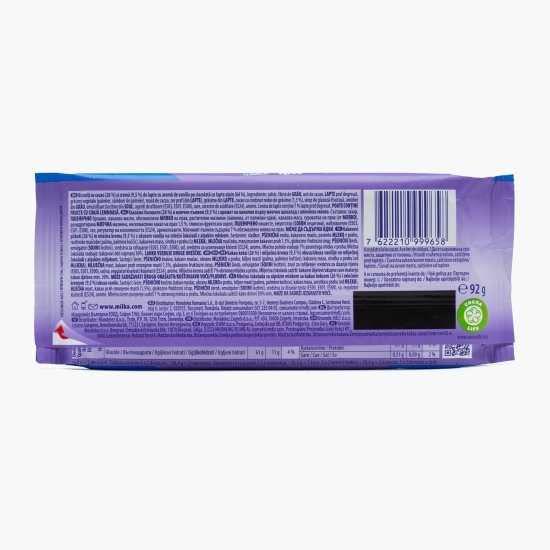 Ciocolată sandwich cu lapte și biscuiți 92g