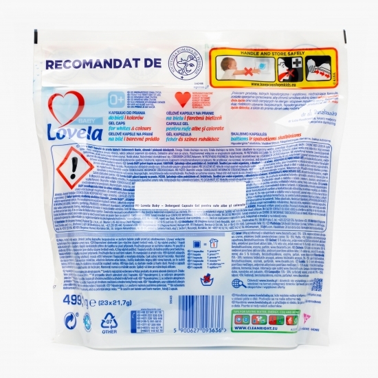 Detergent de rufe capsule pentru haine albe și colorate, 23 spălări