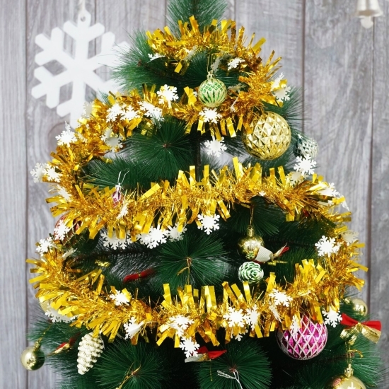 Beteală Crăciun, aurie, 2mx9cmx9cm