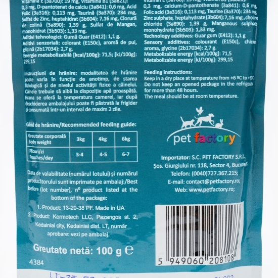 Hrană umedă pentru câini adulți, 100g, cu carne de pui