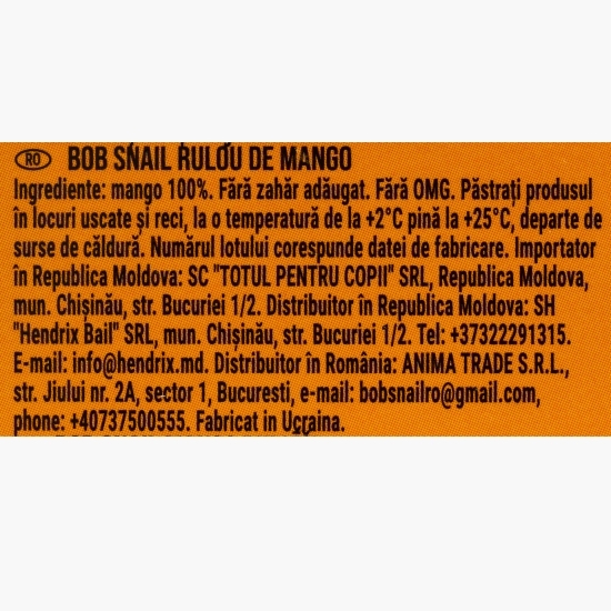 Rulouri naturale din mango, fără zahăr adăugat 60g