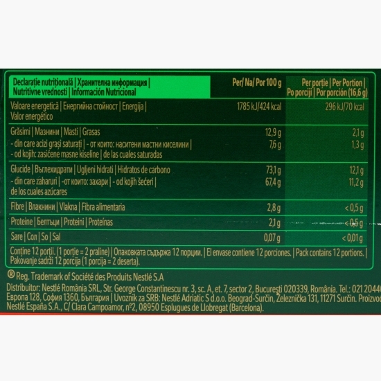 Praline de ciocolată neagră cu mentă și căpșuni 200g