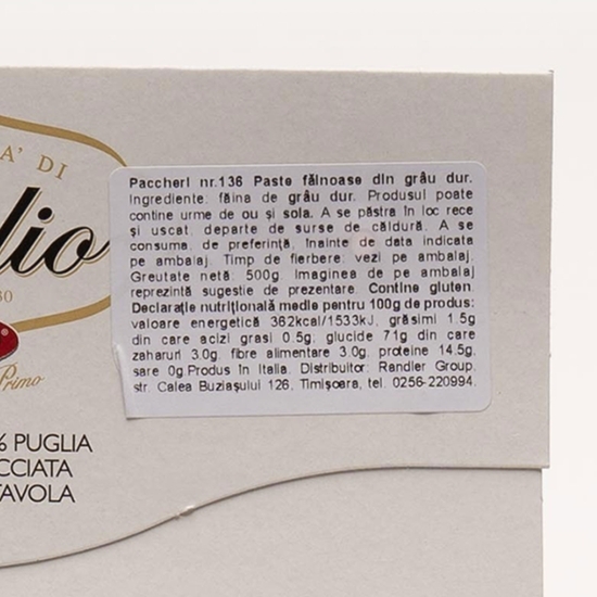 Paste Paccheri nr. 136 500g