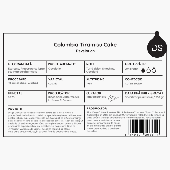 Columbia Tiramisu Cake 250g cafea de specialitate boabe