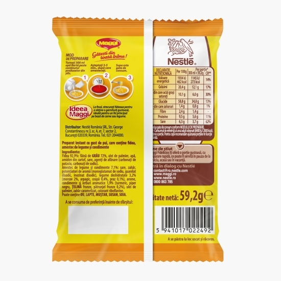 Preparat instant cu fidea, cu gust de pui Fidelicios 59.2g