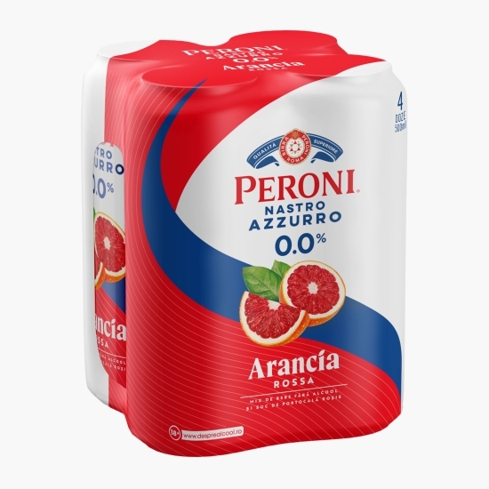 Bere fără alcool cu portocale roșii Arancia Rossa, doză 4x500ml