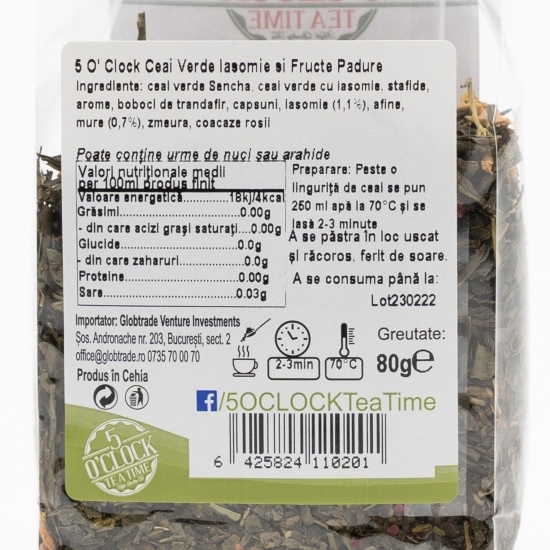 Ceai verde cu iasomie și mure 80g