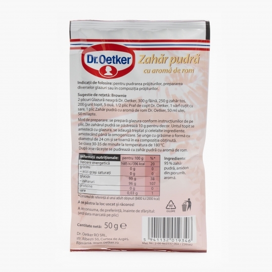 Zahăr pudră cu aromă de rom 50g