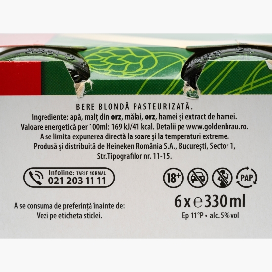 Bere blondă sticlă 6x0.33l (5+1)