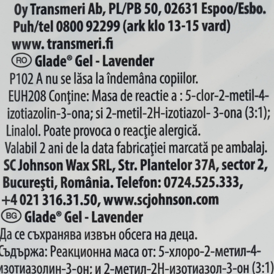 Gel odorizant lavandă 150g