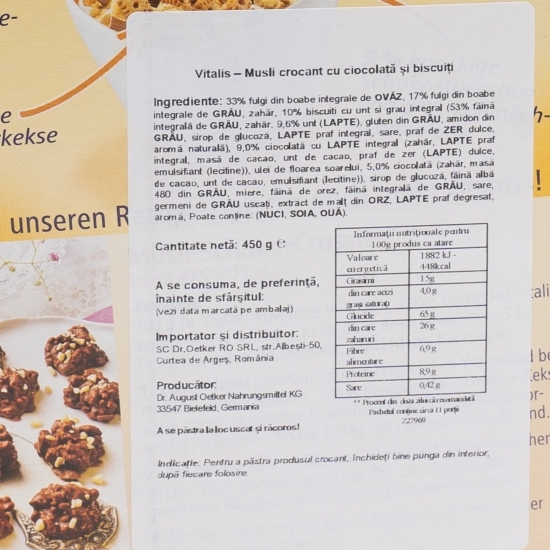 Musli knusper ciocolată și biscuiți 450g