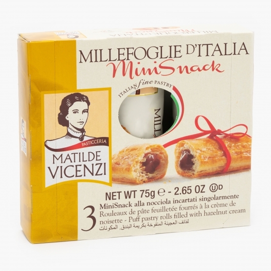 Rulouri din foietaj crocant umplute cu cremă de alune 3x25g