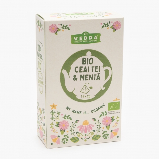 Ceai tei și mentă eco 15 plicuri