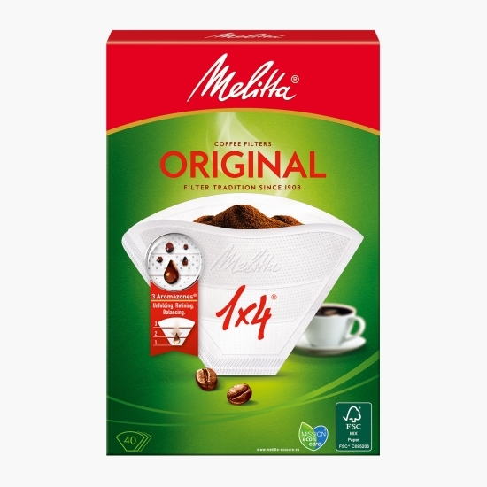Filtru cafea din hârtie, no.4, 40 buc
