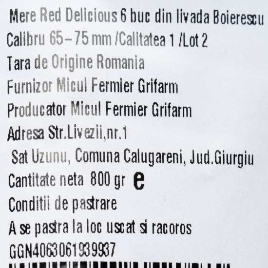 Mere Red Delicious 6 buc din livada Boierescu