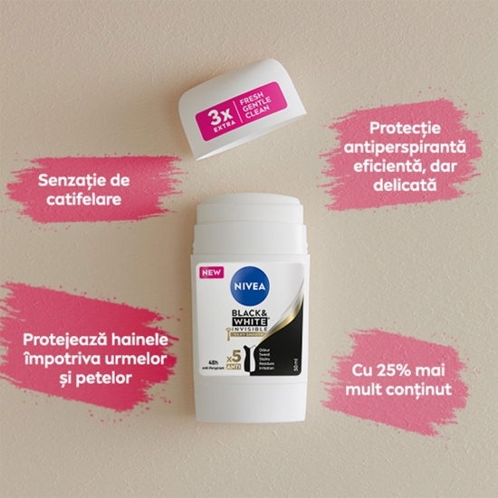 Deodorant stick Black & White Invisible Clear 50ml