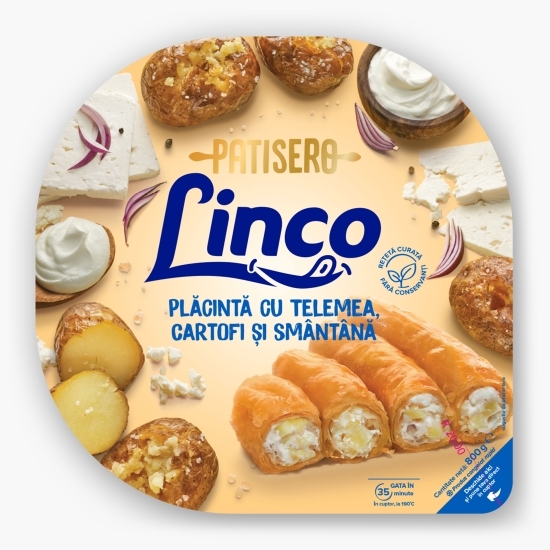 Plăcintă cu telemea, cartofi și smântână 800g