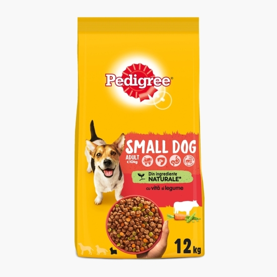 Hrană uscată pentru câini adulți de talie mică, 12kg, cu vită și legume