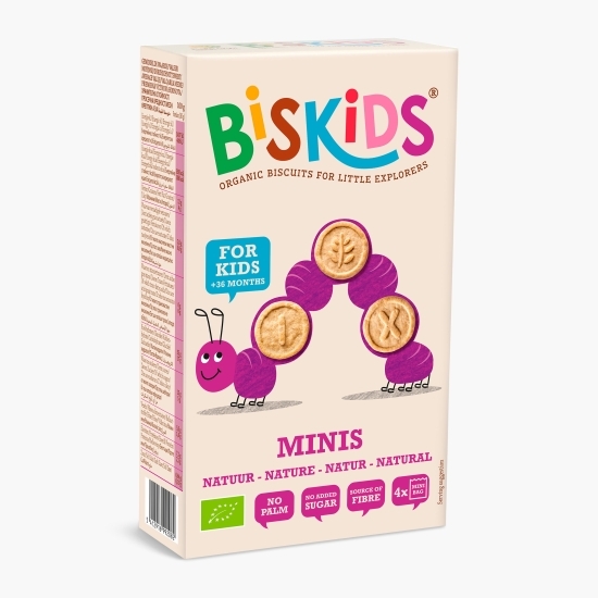 Biscuiți mini ecologici pentru copii, fără zahăr, +36 luni, 120g