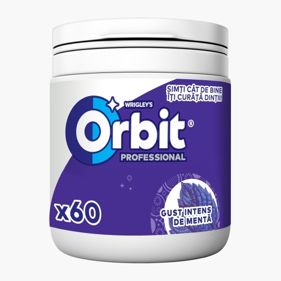 Gumă de mestecat Professional Strong Mint cu arome de mentă și mentol, fără zahăr 60 buc, 84g