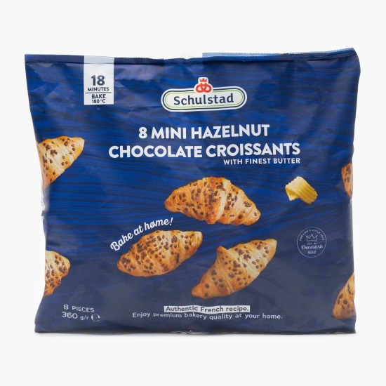 Mini croissant cu ciocolată și cremă de alune 8x45g