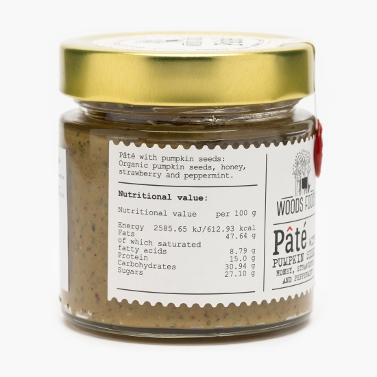 Tahan de semințe de dovleac, miere, căpșuni și mentă eco 230g