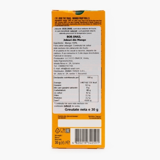 Rulou natural din mango fără zahăr 30g