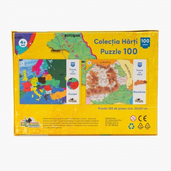 Puzzle Harta României 100 piese 3+ ani