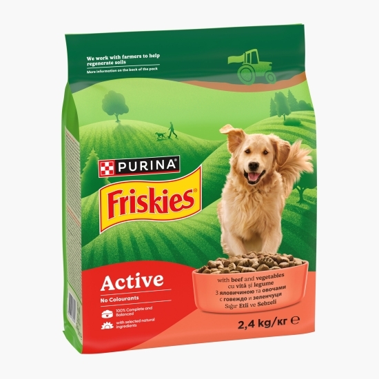 Hrană uscată pentru câini adulți, 2.4kg, Active cu vită și legume