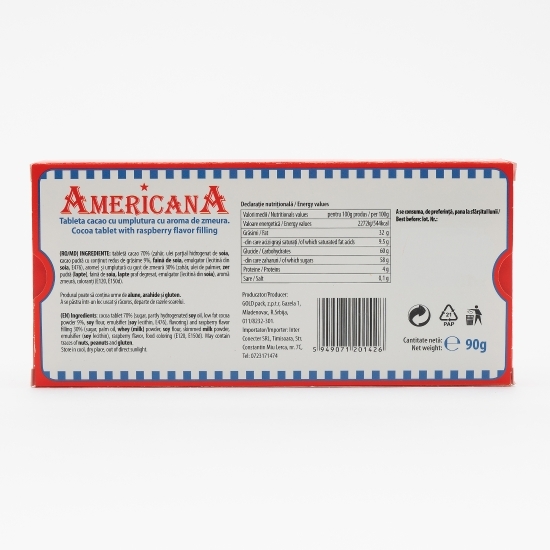 Tabletă cu cremă de zmeură 90g 
