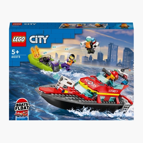 Barca de salvare a pompierilor, 60373 City, 144 piese, +5 ani