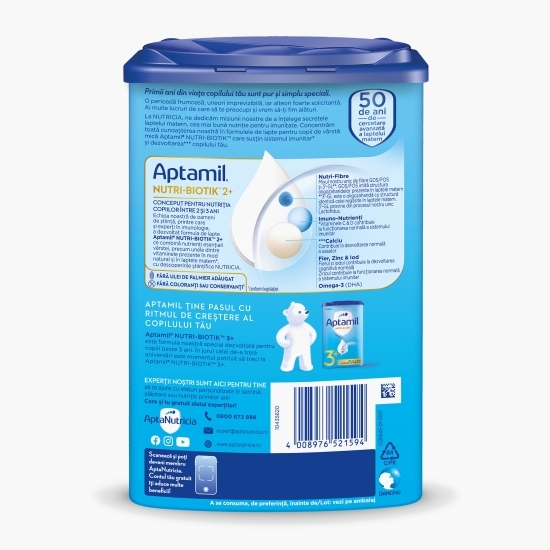 Pachet 3 x Lapte praf NUTRI-BIOTIK 2+, 2-3 ani, Nutricia, 800g