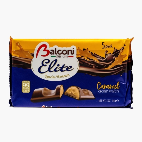 Napolitane Elite cu umplutură caramel și glazură de ciocolată cu lapte 86g