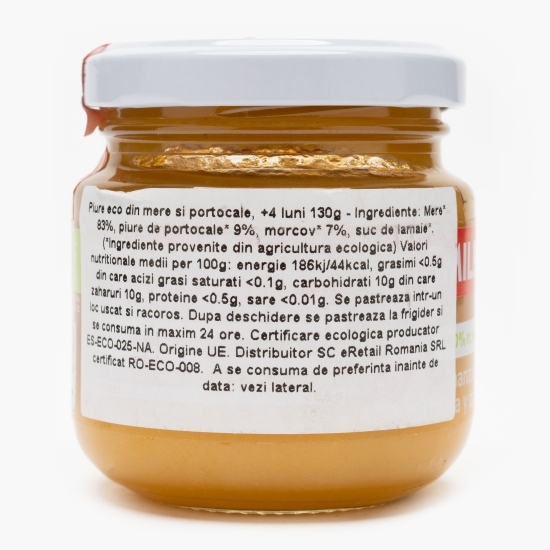 Piure eco din mere și portocale +6 luni, 130g