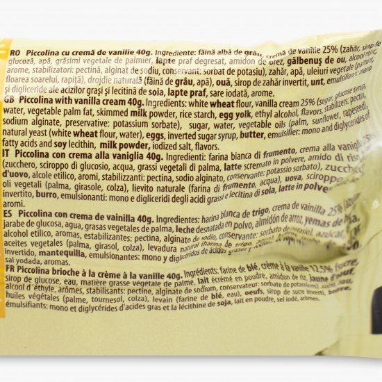 Brioșă Piccolina cu cremă de vanilie 40g