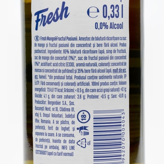Bere fără alcool mango & fructul pasiunii 0.33l
