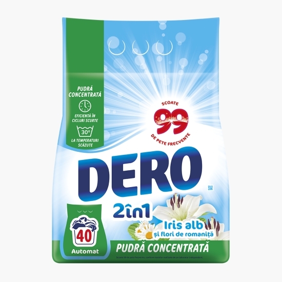 Detergent de rufe pudră automat 2în1 Iris Alb, 40 spălări, 3kg