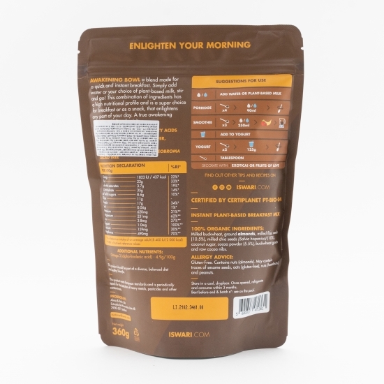 Mic dejun instant eco cu ciocolată, in și chia 360g