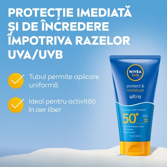Loțiune de protecție solară Protect & Moisture Ultra, SPF 50, 150ml