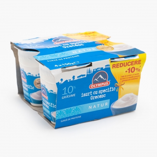 Iaurt cu specific grecesc natur 10% grăsime, 4x150g