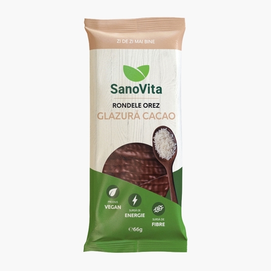 Rondele din orez cu glazură de cacao 66g