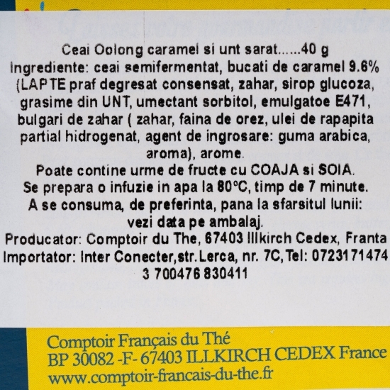 Ceai Oolong caramel și unt sărat 40g